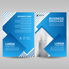 Blue business brochure cover template