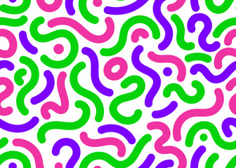 Abstract curvy lines seamless pattern. Simple vector background