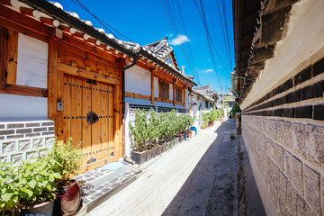 Fototapeta na wymiar Bukchon Hanok Village in South Korea