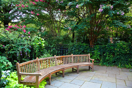 Long Rounded Park Bench