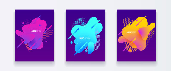 Abstract design set of liquid shapes. Fluid vector