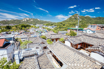 Fototapeta na wymiar Bukchon Hanok Village in South Korea
