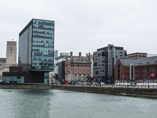 View to an urban center in Liverpool city