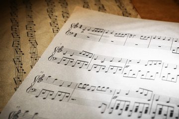 Music sheets, closeup