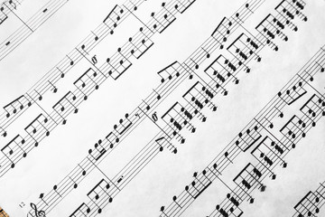 Music sheet, closeup