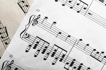 Fototapeta premium Music sheet, closeup