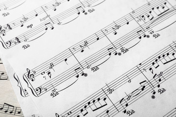 Music sheet, closeup