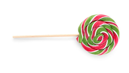 Sweet lollipop on white background