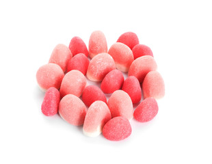 Sweet candies on white background