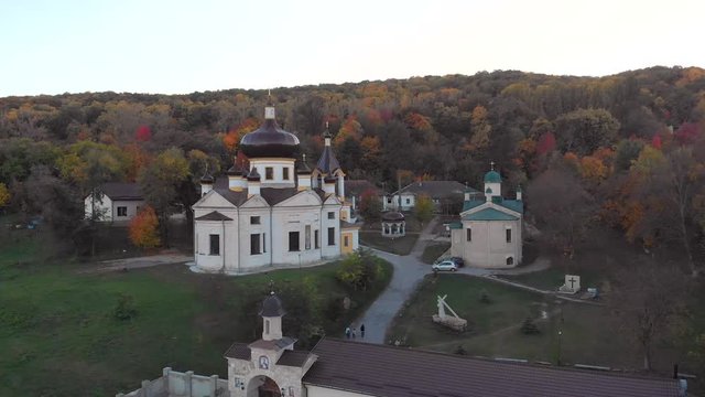 Aerial drone view of Condrita Monastery in Moldova