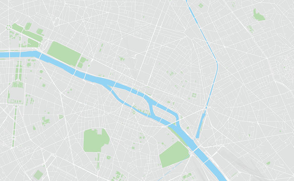 Paris, France, printable map