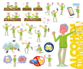 Fototapeta premium flat type grandpa green Sportswear_alcohol