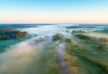 Spring landscape aerial