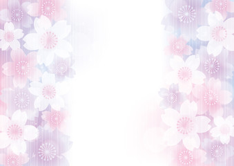 桜　春　グラデーション　フレーム　背景　紫