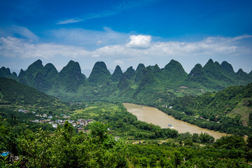 Karst mountains Li River in Gaunxi