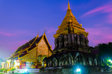 Ancient old historical building for people to worship and pray and zen meditate in hot humid tropical island in Thailand