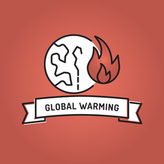 Fototapeta premium GLOBAL WARMING LINE ICON SET