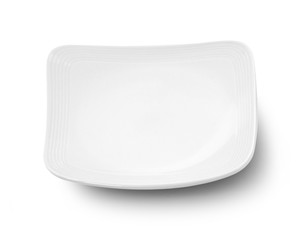 white plate on white background.