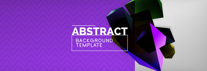 Dark 3d triangular low poly shapes abstract background