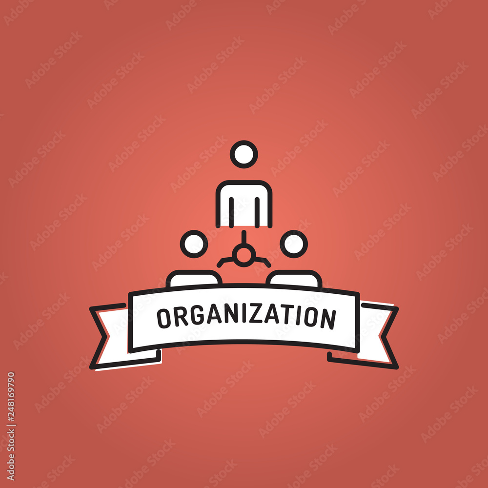 Wall mural ORGANIZATION LINE ICON SET