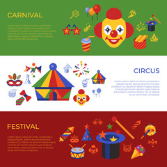 Digital vector carnival and circus simple icons
