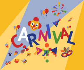 Digital vector carnival and circus simple icons
