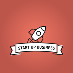 START UP BUSINESS LINE ICON SET
