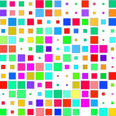  The bright colorful squares on a white background. 