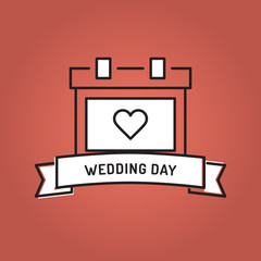WEDDING DAY LINE ICON SET