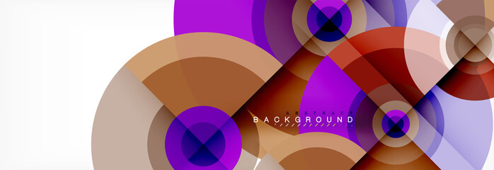 Obraz premium Minimal geometric circles and triangles abstract background, techno modern design, poster template