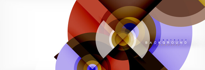 Round circles and triangles abstract background