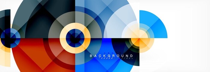 Obraz premium Round circles and triangles abstract background