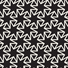 Vector seamless lattice pattern. Modern thin lines abstract texture. Repeating geometric tiles from triangle and star shapes.