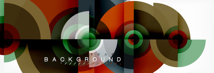 Round circles and triangles abstract background