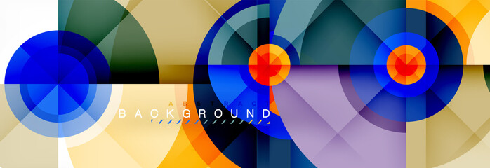 Obraz premium Round circles and triangles abstract background