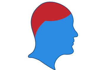 Dolor de cabeza, en silueta de cara.