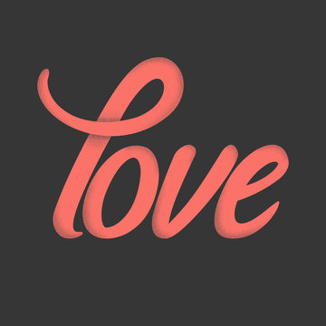Love text on a dark background. Logo template for internet symbols, banners, flyers, the inscription on the T-shirt