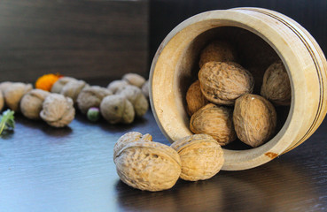 walnuts on the table