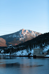 frozen lake in mountains