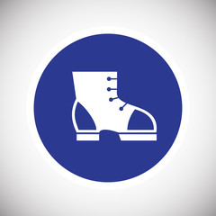 Foot wear protection sign on blue background icon