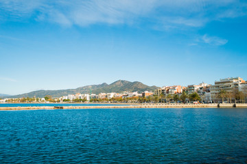 Fototapeta na wymiar Beautiful day in the city of Roses, in Cap de Creus peninsula, Catalonia, Spain