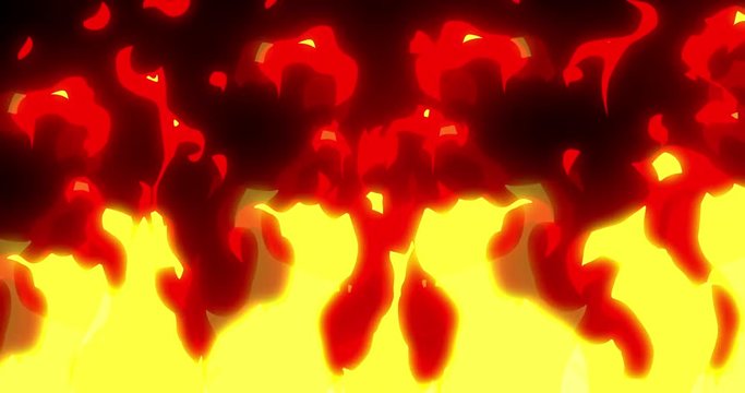 Cartoon Fire 2D Animation / 2D Animation Cartoon Fire  4k of Raging Flames