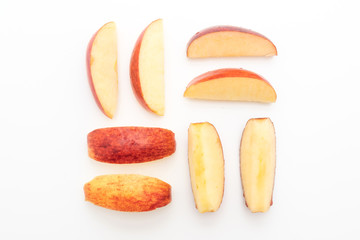fresh red apples sliced