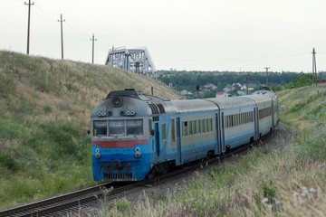 Old train arrives to the station