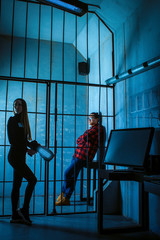 Prison guard and captured prisoner