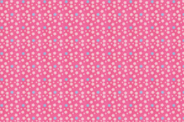 折り紙の桃色に花の文様