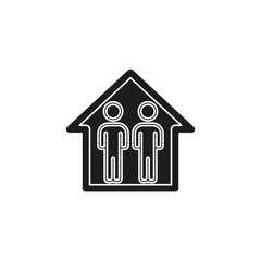 Silhouette family icon and house. Conceptual vector illustration