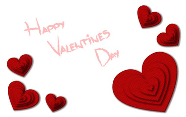 Vector illustration of decorative Valentines Day heart. Abstract, red background. Symbol of love...