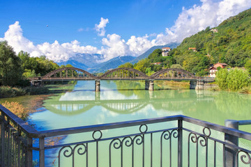 Comer See Kanal zum Lago di Mezzola in Italien - Lake Como canal to Lago di Mezzola