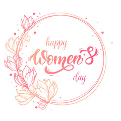 Cute happy women's day card, pister, print, banner design